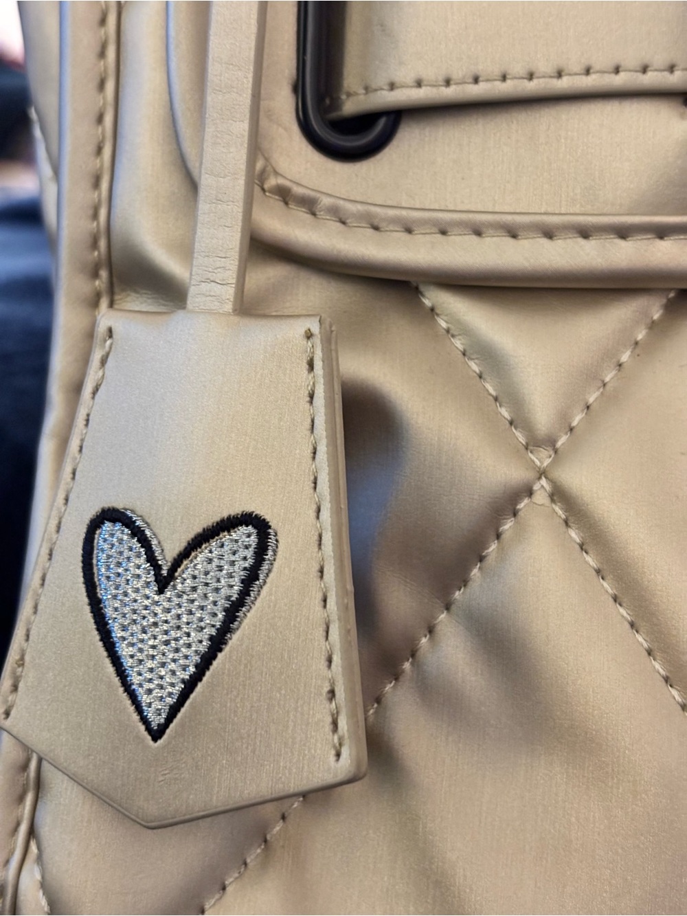 Shawn Killinger x IHKWIP Superstar Satchel Champagne Metallic Quilted Tote Bag - Picture 4 of 13